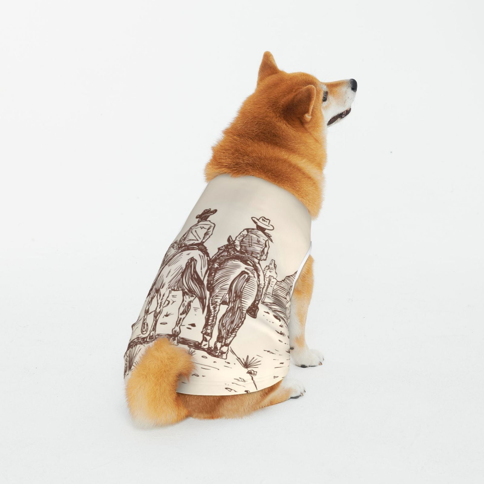 Cute Cowboys Dog Art Print Casual Cotton Sweatshirt