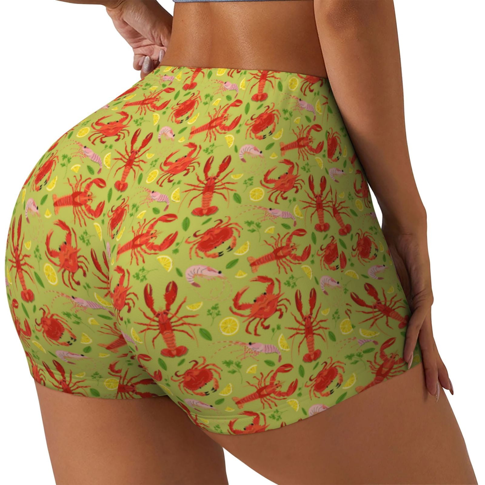 Crab Party Print Loose Button Elastic Waist Shorts Set main image 1