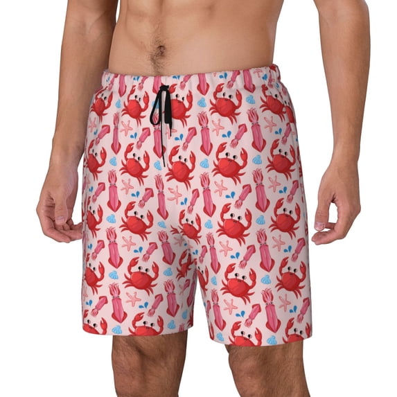 Daiia Crabs Starfish Mens Swim Trunks Swim Shorts Quick Dry Swim Shorts with Mesh Lining Pockets-XX-Large