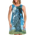 thumbnail image 1 of Daiia Cracked Earth Head Tree Print Women's Dresses 2025 Trendy Short sleeve Dresses Casual Baggy Flowy Maxi Sun Dresses, 1 of 7