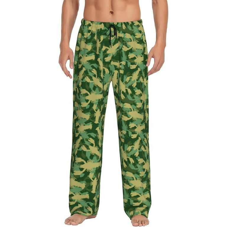 Daiia Crayfish Army Men s Sleep Pant with Pockets and Drawstring Pajama Pants Small
