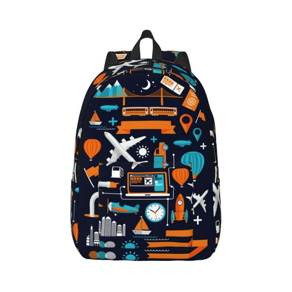 Daiia Creative Transport Vintage Canvas Backpack for Men and Women ,Hiking Backpack,Travel Laptop Bag for School,Large Capacity Backpack