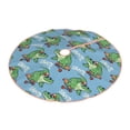 thumbnail image 1 of Daiia Crocodile Riding Skateboard Drawing Merry Christmas Tree Skirt , Xmas Large Lace-up Tree Skirt, Santa Snowflakes Rustic Home Decorations New Year Party Farmhouse Decor-36", 1 of 7