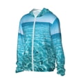 thumbnail image 1 of Daiia Crystal Clear Ocean Waves UPF 50+ Sun Protection Hoodie Jacket Lightweight Long Sleeve Sun Shirt for Women Men with Pocket Hiking Outdoor-X-Large, 1 of 7