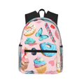 thumbnail image 1 of Daiia Cupcakes and Donuts School Backpack for Men Women, Unisex Large Waterproof Bookbag Schoolbag Casual Daypack for High School/College/Teens/Travel/Work Black, 1 of 8