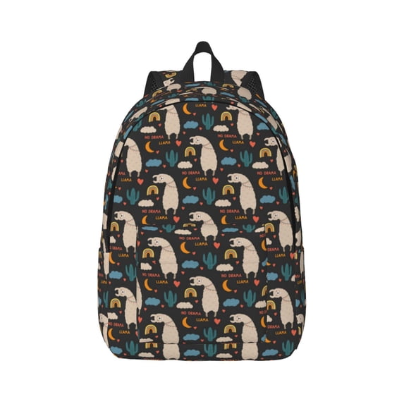 Daiia Cute Alpaca Vintage Canvas Backpack for Men and Women ,Hiking Backpack,Travel Laptop Bag for School,Large Capacity Backpack-Medium