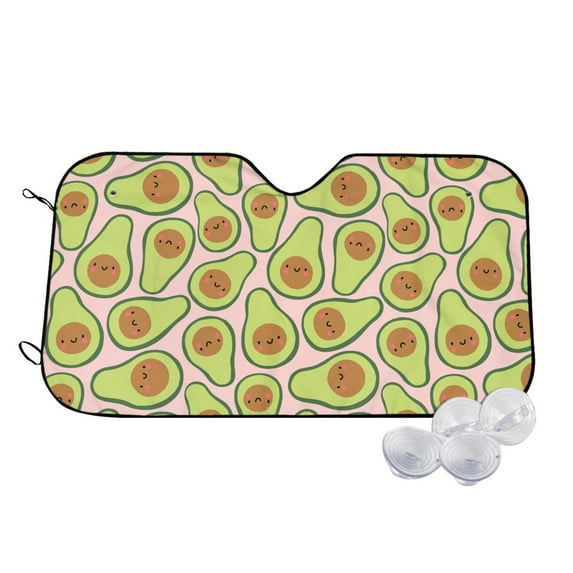 Daiia Cute Avocado Windshield Sun Shade for Car SUV Truck (Small ), Car Sun Shade Windshield, Car Shades for Front Windows, Sunshade for Car Windshield