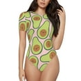 thumbnail image 1 of Daiia Cute Avocado Women'S Crew Neck Short Sleeve Slim Fit T Shirts Tops Basic Bodysuit Leotard Clothing-Xx-Large, 1 of 9