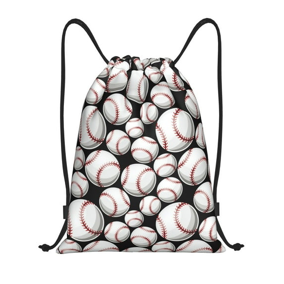 Daiia Cute Baseball Pattern Drawstring Backpack, Gym Bag, Lightweight Backpack, Water-Resistant Bag Travel Sports Backpack, Fitness Bag, Yoga Bag-Medium