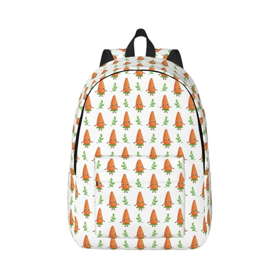 Daiia Cute Carrot Print Vintage Canvas Backpack for Men and Women ,Hiking Backpack,Travel Laptop Bag for School,Large Capacity Backpack