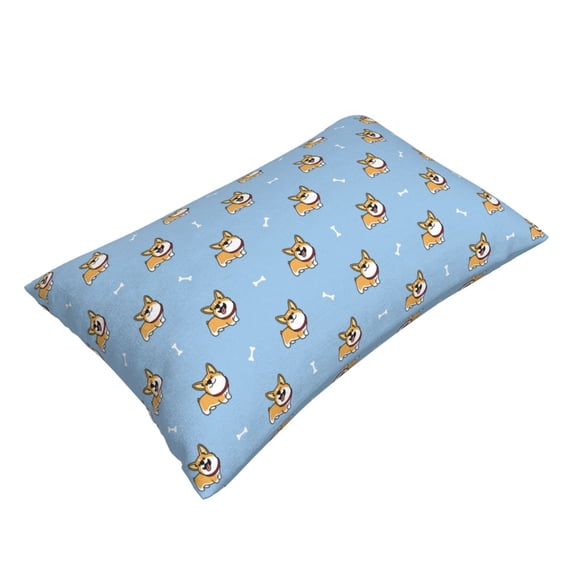Daiia Cute Cartoon Corgi Bedding Waterproof Pillow Protector Zippered Queen – Bed Bug Proof Pillow Encasement-14"x20"