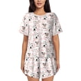 thumbnail image 1 of Daiia Cute Cartoon Cows Pattern Womens Pajama Sets Short Sleeve Pajamas for Women Sets Soft Lounge Sets Casual Round Neck Sleepwear PJS-Medium, 1 of 7