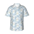 thumbnail image 1 of Daiia Cute Cat Hawaiian Shirt for Men Gentle Cotton Regular Short Sleeve Casual-Medium, 1 of 9