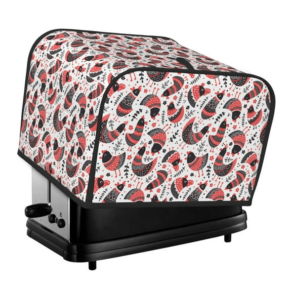 Daiia Cute Chickens Pattern 4 slice Toaster Cover, Toaster Appliance Dust-proof Cover For Kitchen Small Appliance Dust Cover and Fingerprint Protection