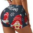 thumbnail image 1 of Daiia Cute Christmas Gnomes (2) Pattern Women's Workout Shorts Biker Shorts - High Waisted Workout Spandex Tummy Control Gym Running Yoga Shorts-Medium, 1 of 8