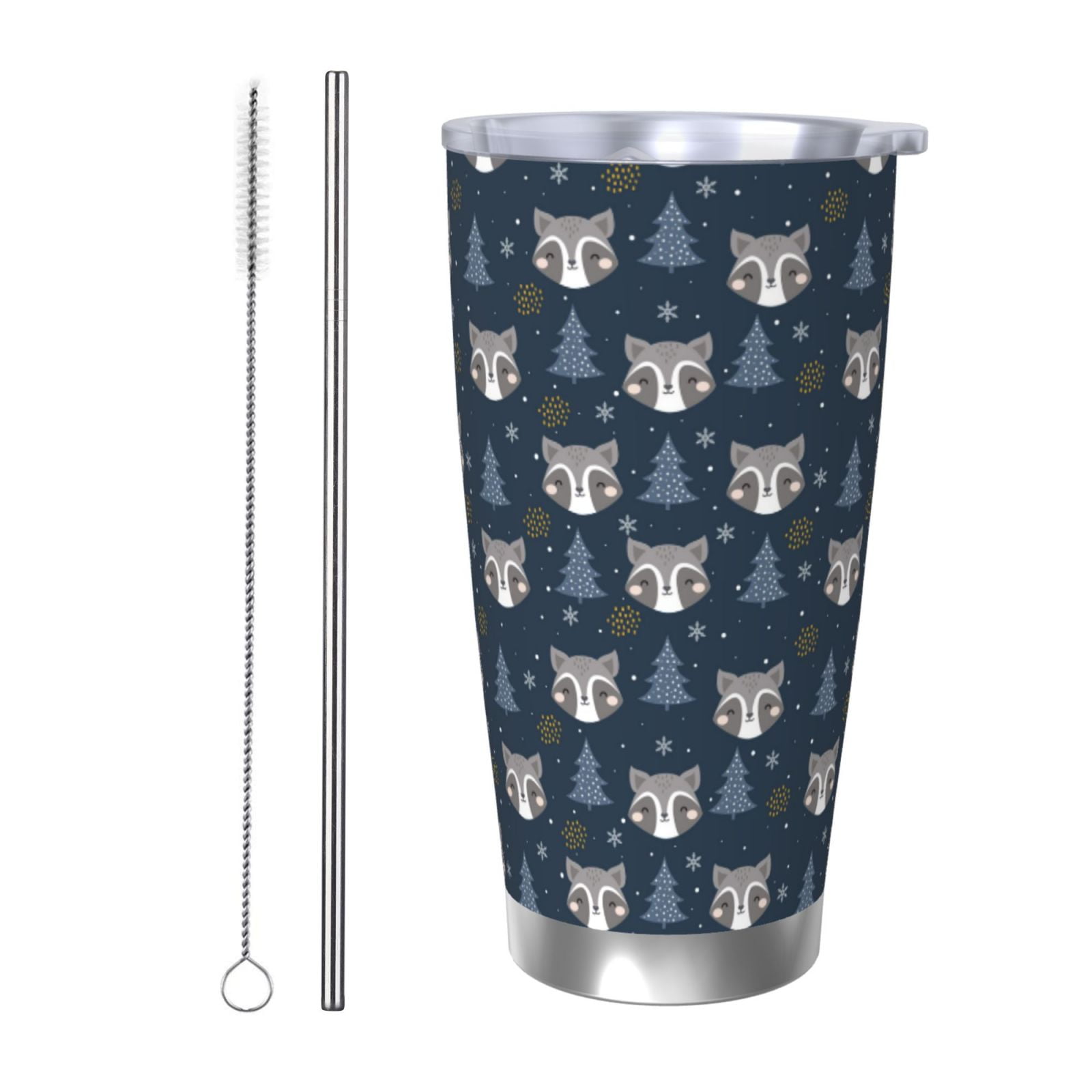 Daiia Cute Christmas Tree Raccoon Printed 20oz Insulated Coffee Cup ...