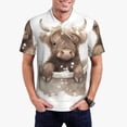 thumbnail image 1 of Daiia Cute Cow Bath Pattern Men’s Polo Shirts,Solid Deck Shirt,Classic Fit, Breathable Cotton Polo for Casual and Sport Wear-3X-Large, 1 of 7