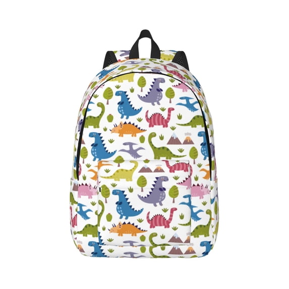 Daiia Cute Dinosaur Vintage Canvas Backpack for Men and Women ,Hiking Backpack,Travel Laptop Bag for School,Large Capacity Backpack