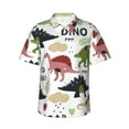 thumbnail image 1 of Daiia Cute Dinosaurs Hawaiian Shirt for Men Gentle Cotton Regular Short Sleeve Casual-Small, 1 of 9