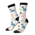 thumbnail image 1 of Daiia Cute Dinosaurs Print Crew Socks – Soft Breathable Long Socks for Men & Women, Moisture-Wicking & Comfortable Daily Wear Socks, One-Size Fits Most (US 5-11), 1 of 6