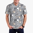 thumbnail image 1 of Daiia Cute Dog And Flowers Pattern Men’s Polo Shirts,Solid Deck Shirt,Classic Fit, Breathable Cotton Polo for Casual and Sport Wear-XX-Large, 1 of 7