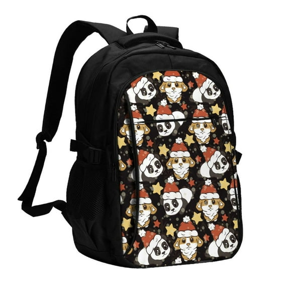 Daiia Cute Dog Panda Pattern USB Charging Backpack for Men and Women, Anti-Theft Backpack,Travel Backpack,School Backpack,College Backpack,Laptop Backpack