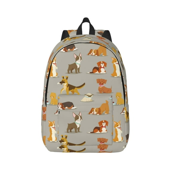 Daiia Cute Dog Vintage Canvas Backpack for Men and Women ,Hiking Backpack,Travel Laptop Bag for School,Large Capacity Backpack