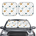 thumbnail image 1 of Daiia Cute Doodle Turtles 2PCS Car Windshield Sun Shade, Foldable Sun Shield for Car Front Window, Auto Sun Blocker Visor Protector Universal for Truck SUV Pickup-Large, 1 of 7