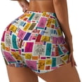 thumbnail image 1 of Daiia Cute Doodles Pattern Women's Workout Shorts Biker Shorts - High Waisted Workout Spandex Tummy Control Gym Running Yoga Shorts-XX-Large, 1 of 8