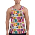 thumbnail image 1 of Daiia Cute Doodles Printed Men's Quick Dry Fit Muscle Tank Top Slim-Fit Tank Workout Tank Top Lightweight Sports Tank Top-Medium, 1 of 7