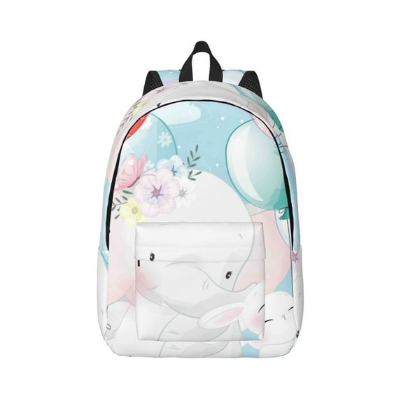 Daiia Cute Elephant Vintage Canvas Backpack for Men and Women ,Hiking Backpack,Travel Laptop Bag for School,Large Capacity Backpack