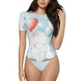 thumbnail image 1 of Daiia Cute Elephant Women'S Crew Neck Short Sleeve Slim Fit T Shirts Tops Basic Bodysuit Leotard Clothing-Small, 1 of 9