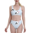 thumbnail image 1 of Daiia Cute Farm Cow printed 2 piece Swimsuit Bikinis for Women High Waisted Racerback Bathing Suits Summer Tummy Control Scoop Neck Swimwear-Medium, 1 of 8