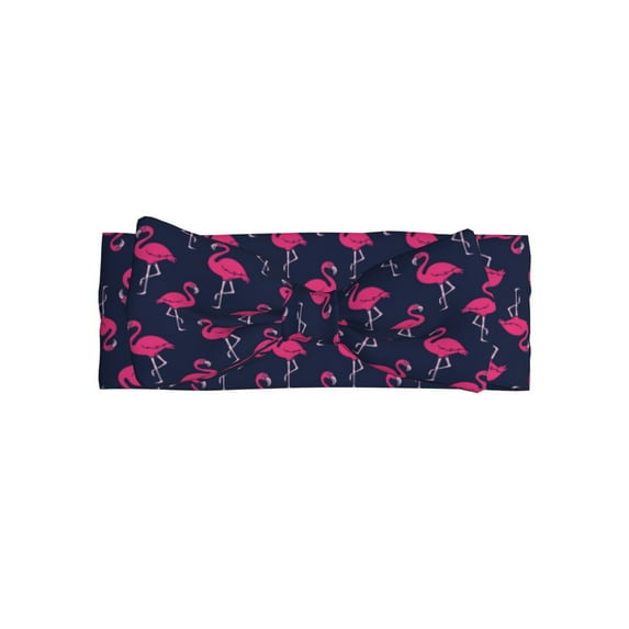 Daiia Cute Flamingo Printed Handmade Baby Headbands Soft Stretchy Hair Bands with Bows for Newborn Infant Baby Toddler Girls