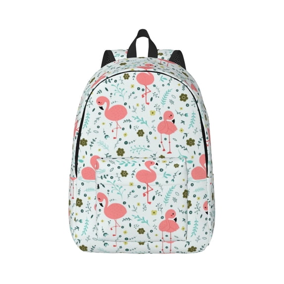 Daiia Cute Flamingo Vintage Canvas Backpack for Men and Women ,Hiking Backpack,Travel Laptop Bag for School,Large Capacity Backpack
