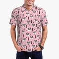 thumbnail image 1 of Daiia Cute Fox Pink Tree Pattern Men’s Polo Shirts,Solid Deck Shirt,Classic Fit, Breathable Cotton Polo for Casual and Sport Wear-3X-Large, 1 of 7