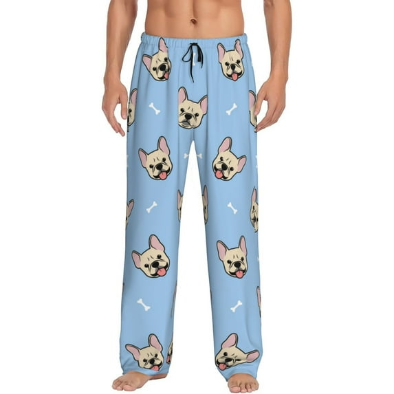 Daiia Cute French Bulldog Men's Sleep Pant with Pockets and Drawstring,Pajama Pants-XX-Large