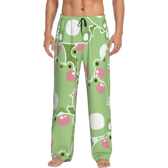 Daiia Cute Frog2 Men's Sleep Pant with Pockets and Drawstring,Pajama Pants-X-Large