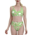 thumbnail image 1 of Daiia Cute Frog2 printed 2 piece Swimsuit Bikinis for Women High Waisted Racerback Bathing Suits Summer Tummy Control Scoop Neck Swimwear-Large, 1 of 8