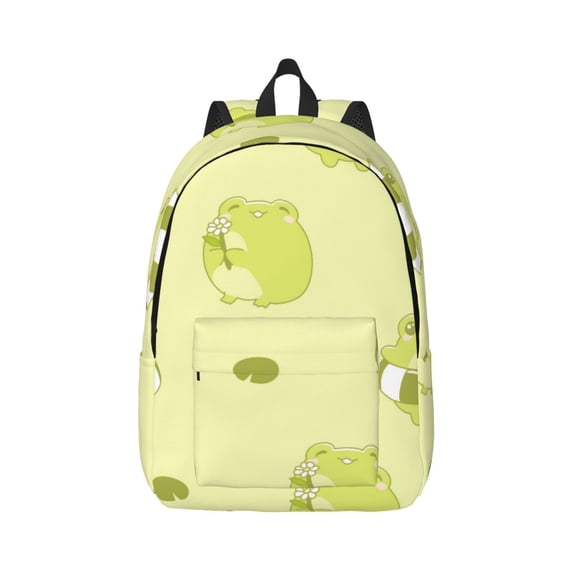 Daiia Cute Frog3 Vintage Canvas Backpack for Men and Women ,Hiking Backpack,Travel Laptop Bag for School,Large Capacity Backpack