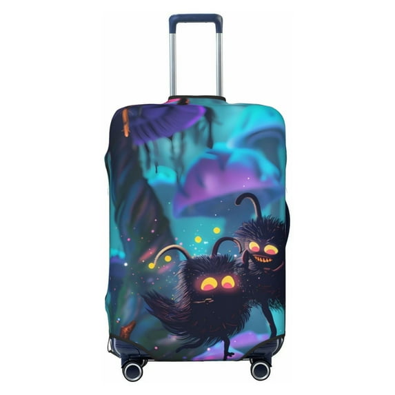 Daiia Cute Fuzzy Fantasy Creatures Luggage Cover, Thickened Washable Travel Luggage Covers, Elastic Unique Baggage Covers for 18-20 inch Luggage-X-Large