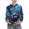thumbnail image 1 of Daiia Cute Fuzzy Fantasy Creatures Pattern Women's Fashion Hoodies & Sweatshirts with Kangaroo Pocket Hooded Sweatshirt with Eye-catching Drawstrings-Small, 1 of 7