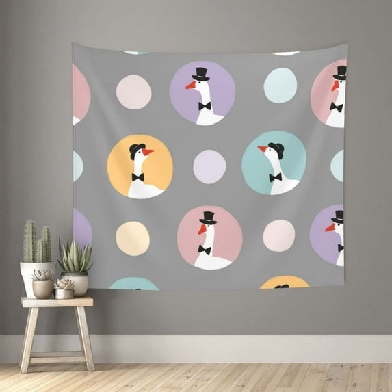 Daiia Cute Geese Pattern Tapestry 60x51 Inches Wall Hanging Tapestry Artistic Wall Hanging Bedroom Wall Decor Living Room Tapestry Dorm Room Decor
