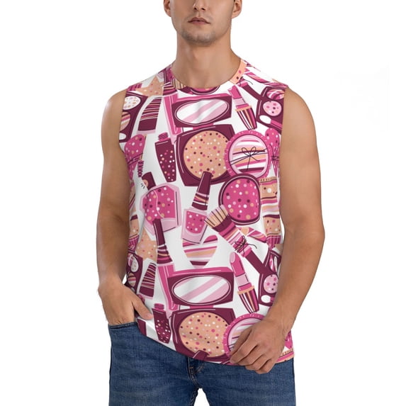 Daiia Cute Girl Printed Men's Tank Tops,Casual Soft Sleeveless Gym Muscle Shirts Bodybuilding Tee-XX-Large