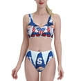 thumbnail image 1 of Daiia Cute Gnomes in USA printed 2 piece Swimsuit Bikinis for Women High Waisted Racerback Bathing Suits Summer Tummy Control Scoop Neck Swimwear-Large, 1 of 8