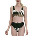 thumbnail image 1 of Daiia Cute Goat Baby printed 2 piece Swimsuit Bikinis for Women High Waisted Racerback Bathing Suits Summer Tummy Control Scoop Neck Swimwear-Medium, 1 of 8