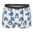 thumbnail image 1 of Daiia Cute Hippos Men's Underwear Boxer Briefs, Cotton Stretch Moisture-Wicking Underwear-XX-Large, 1 of 9