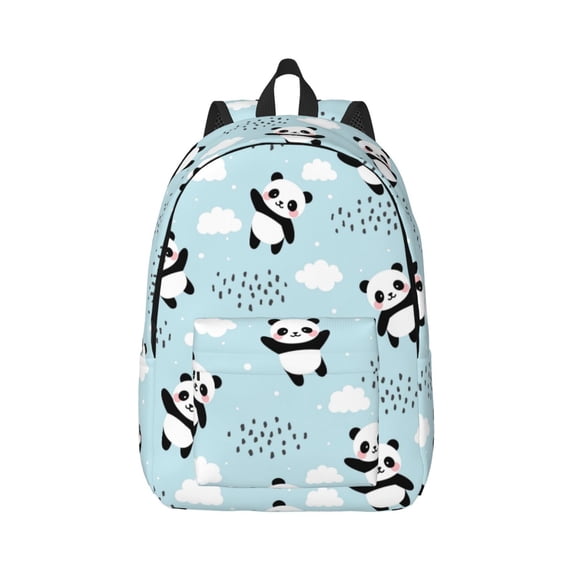Daiia Cute Panda Bear Vintage Canvas Backpack for Men and Women ,Hiking Backpack,Travel Laptop Bag for School,Large Capacity Backpack