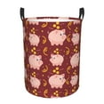thumbnail image 1 of Daiia Cute Pig with Coins Round Laundry Basket with Handles Thickened Waterproof Circular hamper,Dirty Clothes Storage Basket for Bedroom,Bathroom,College Dorm-Small, 1 of 8