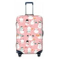 thumbnail image 1 of Daiia Cute Pink Snowman Cat Luggage Cover, Thickened Washable Travel Luggage Covers, Elastic Unique Baggage Covers for 18-20 inch Luggage-Medium, 1 of 9
